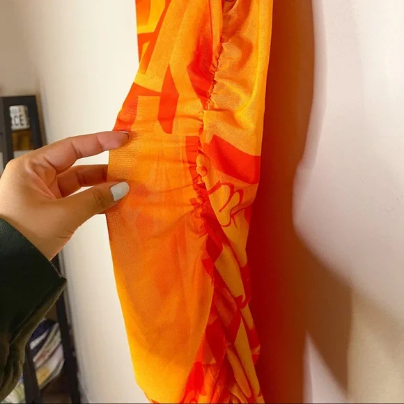 MIAOU | Sofia Dress In Stone Orange Size: Medium - Picture 4 of 8